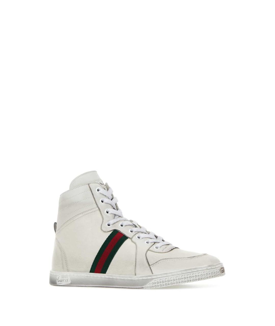 GUCCI Белые кожаные кроссовки, фото 2