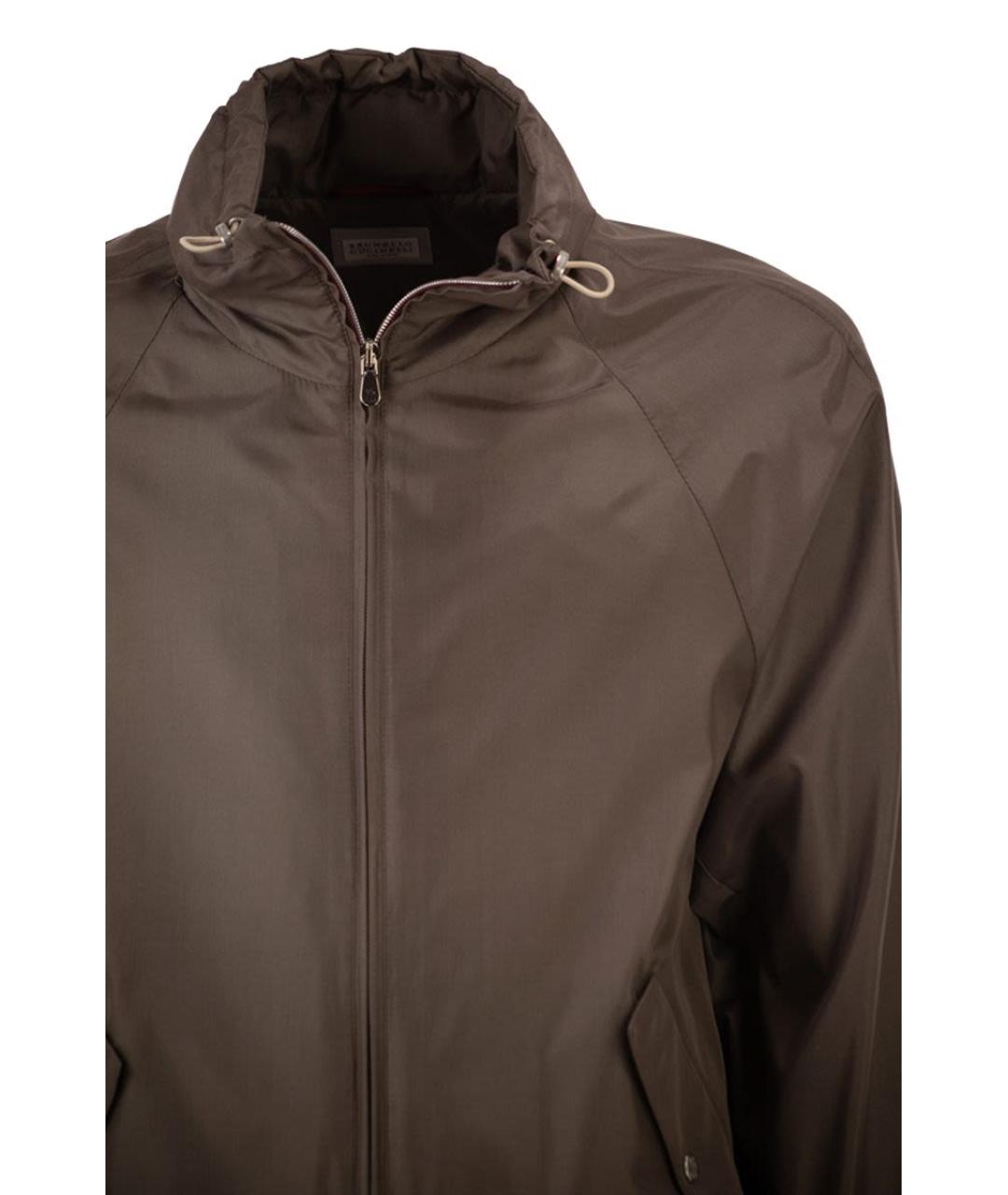BRUNELLO CUCINELLI Коричневая шелковая куртка, фото 4