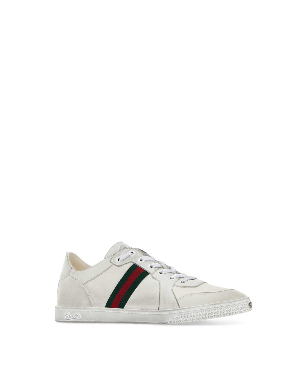 GUCCI Белые кожаные кроссовки, фото 2