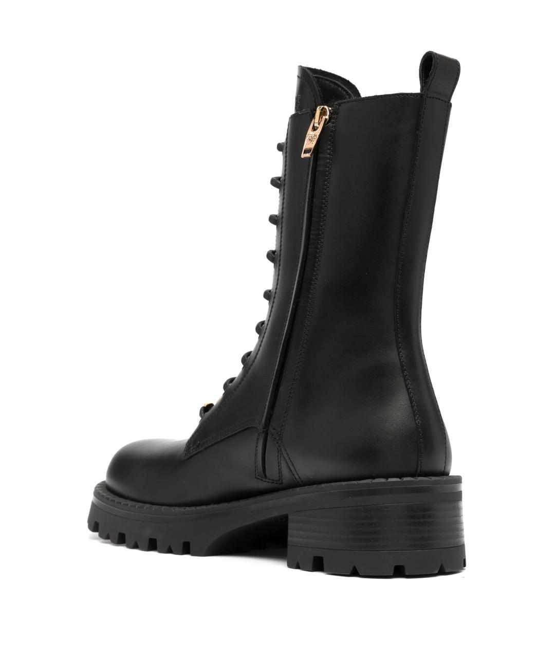 VERSACE Черные кожаные ботинки, фото 3