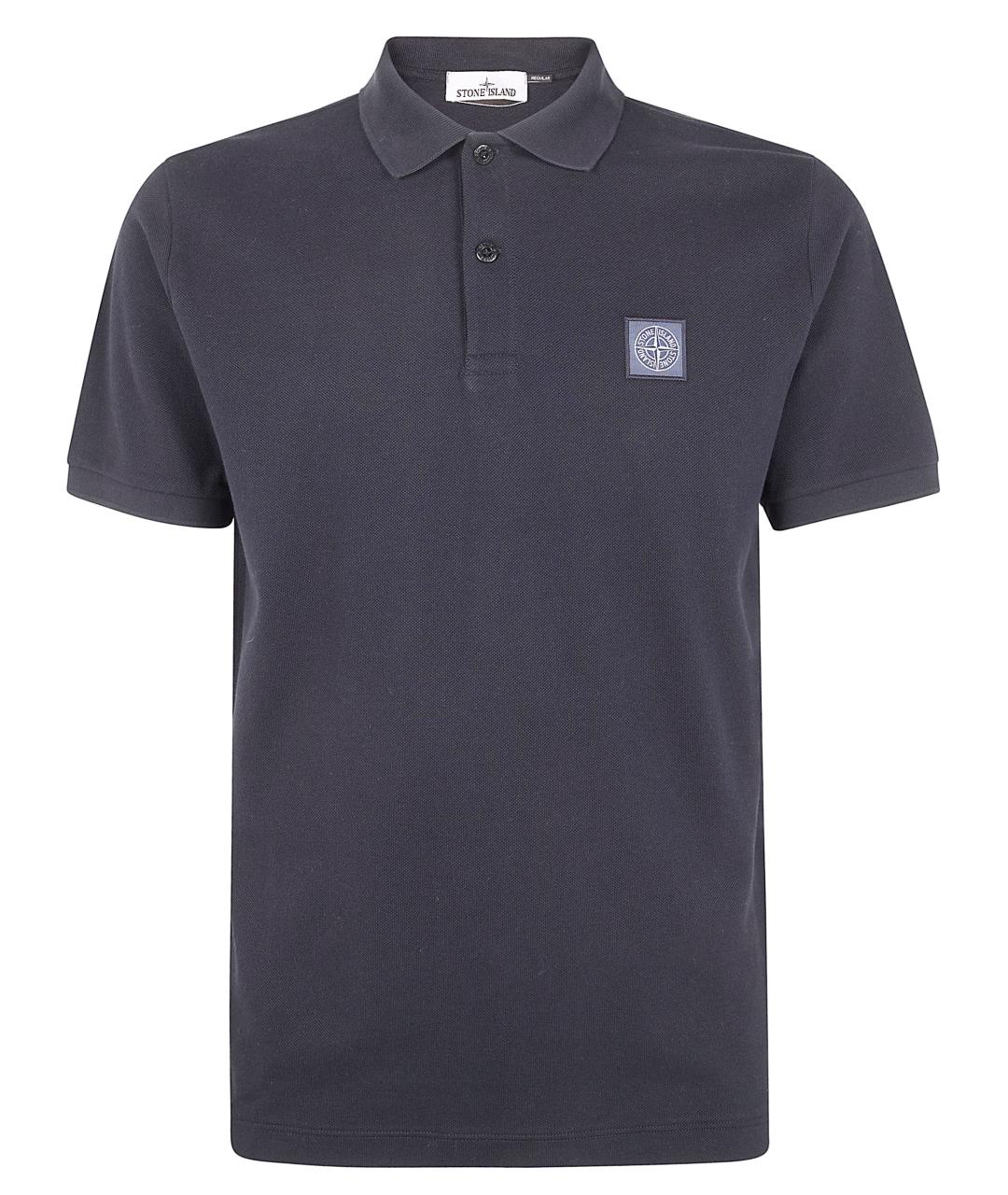STONE ISLAND Синее хлопковое поло с коротким рукавом, фото 1