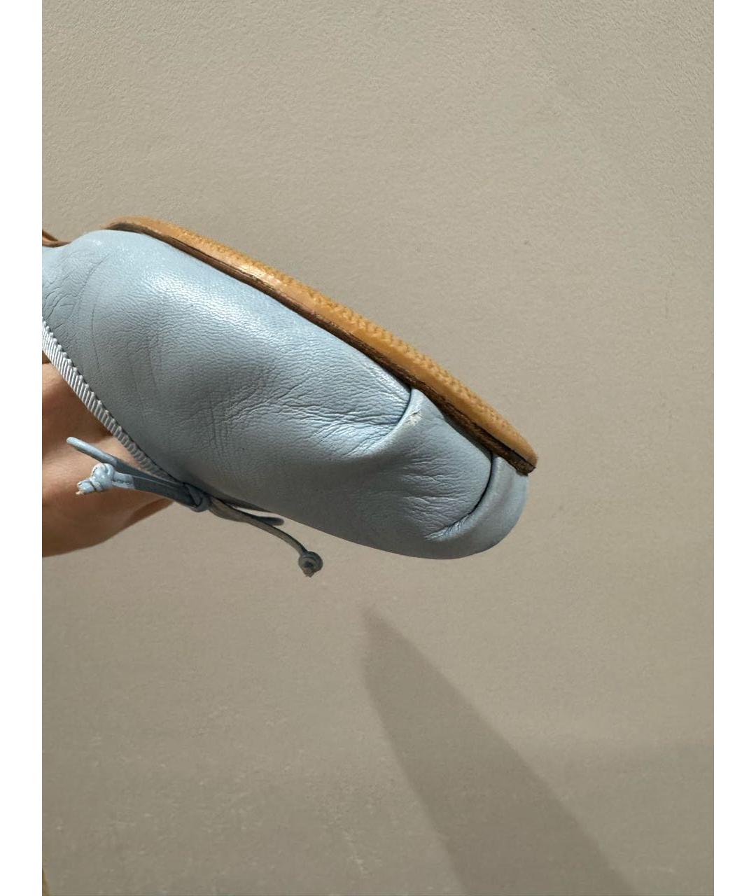 MIU MIU Голубые кожаные балетки, фото 8