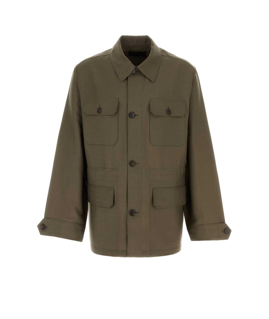 PRADA Зеленая шерстяная куртка, фото 1