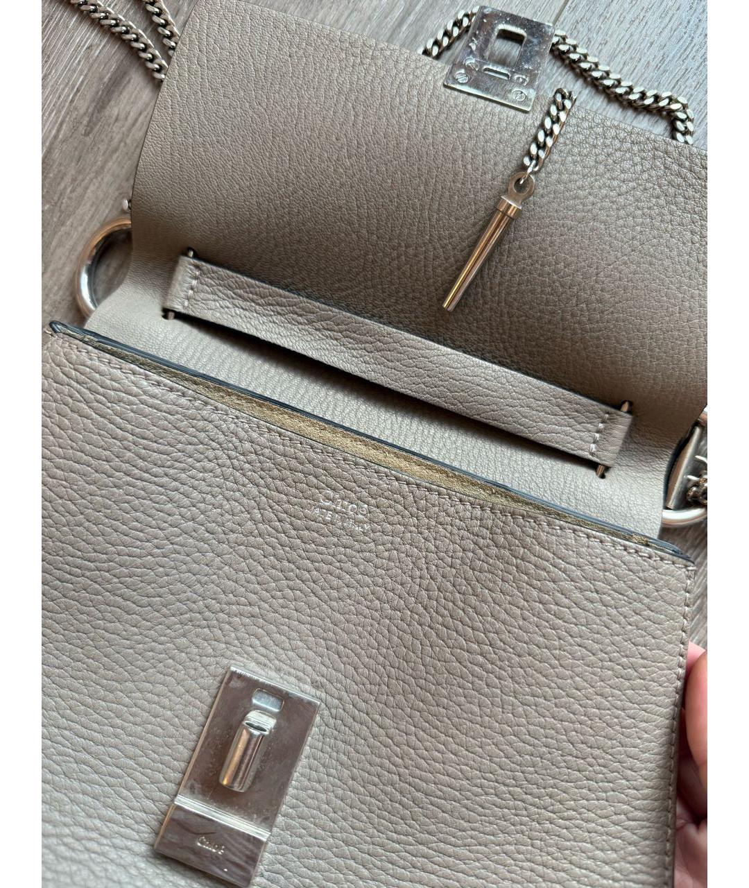 CHLOE Серая кожаная сумка через плечо, фото 4