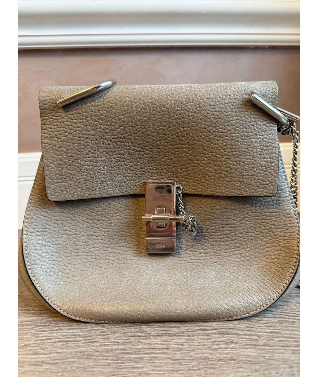 CHLOE Серая кожаная сумка через плечо, фото 7