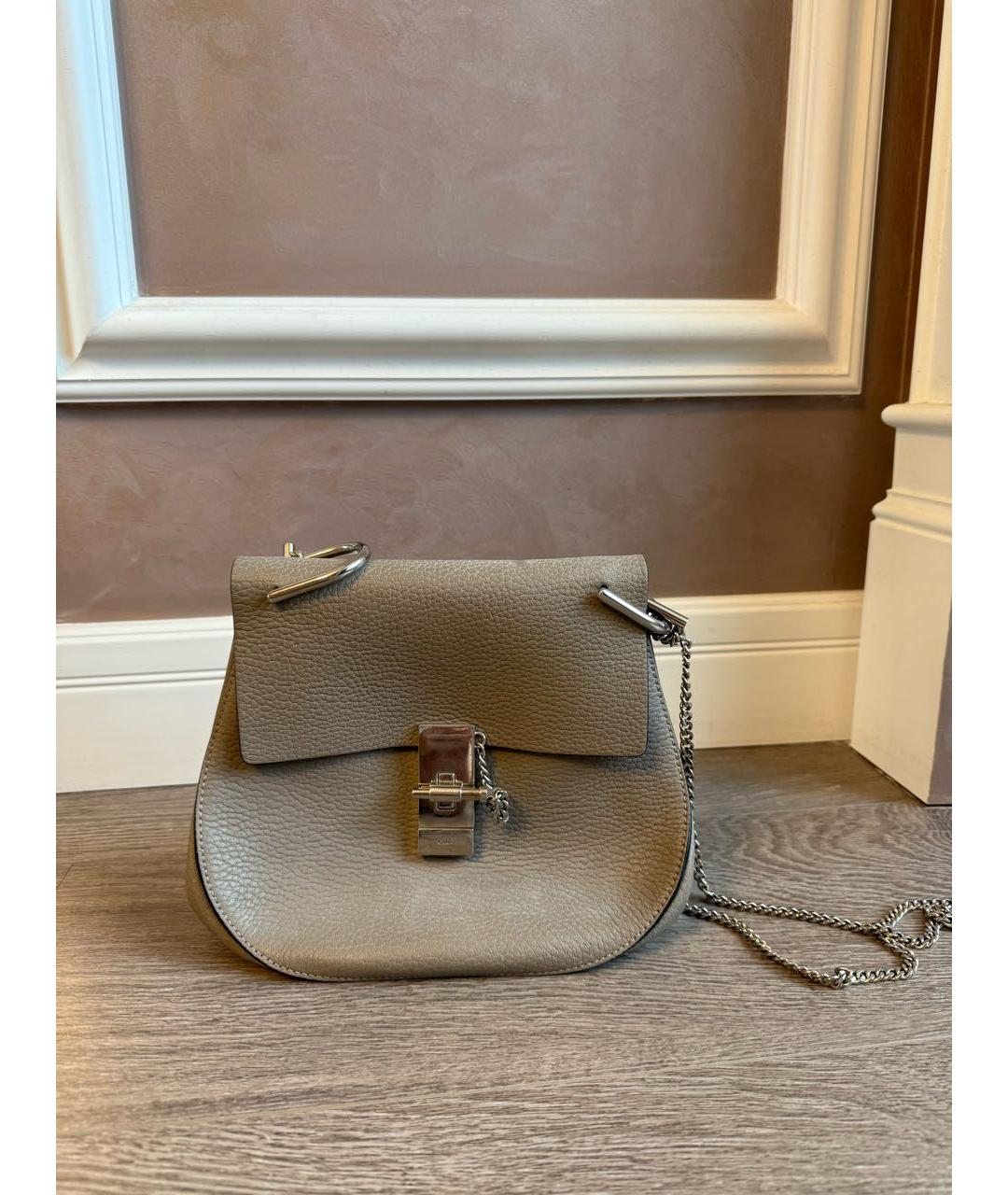 CHLOE Серая кожаная сумка через плечо, фото 2