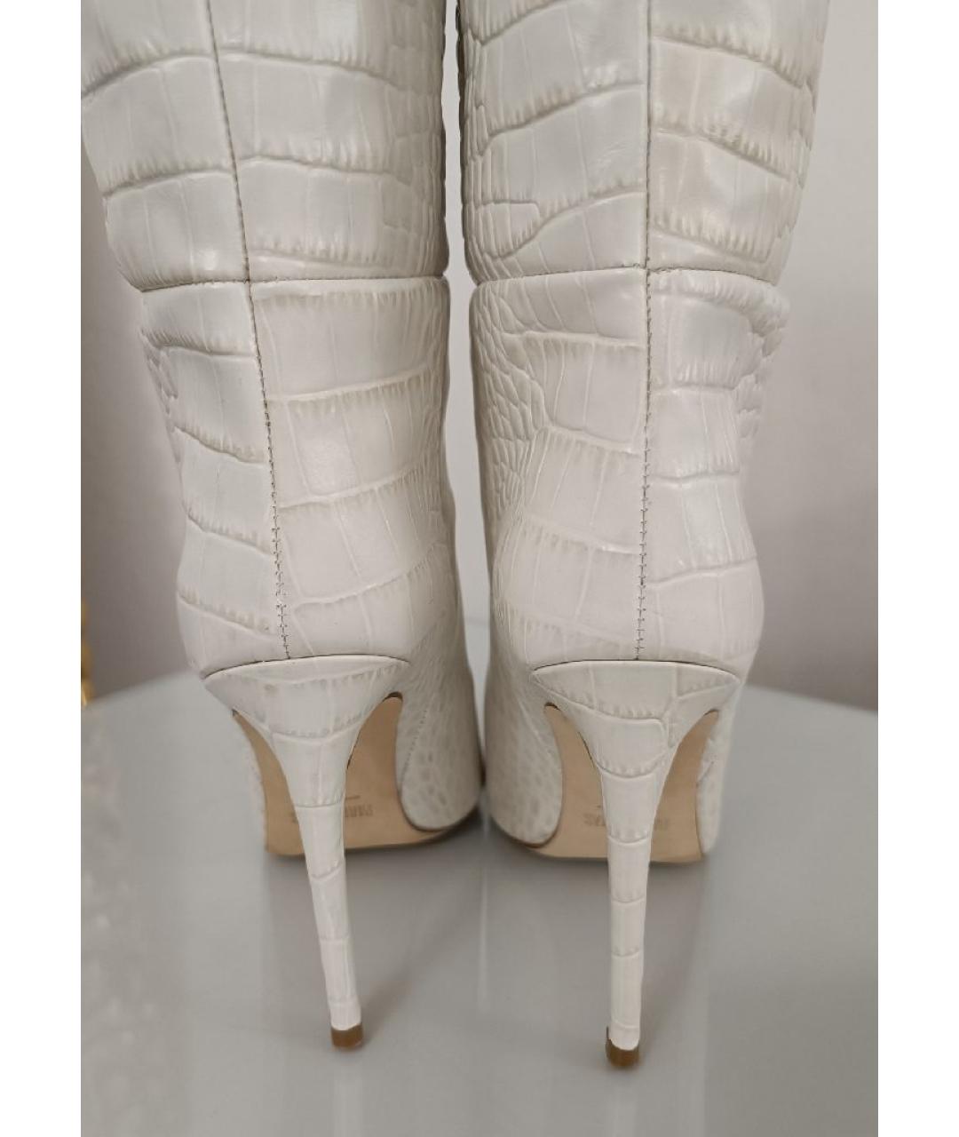 PARIS TEXAS Белые кожаные сапоги, фото 4