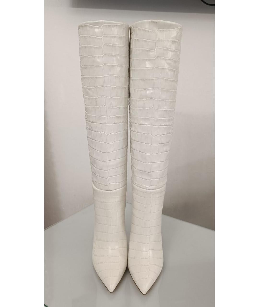PARIS TEXAS Белые кожаные сапоги, фото 2