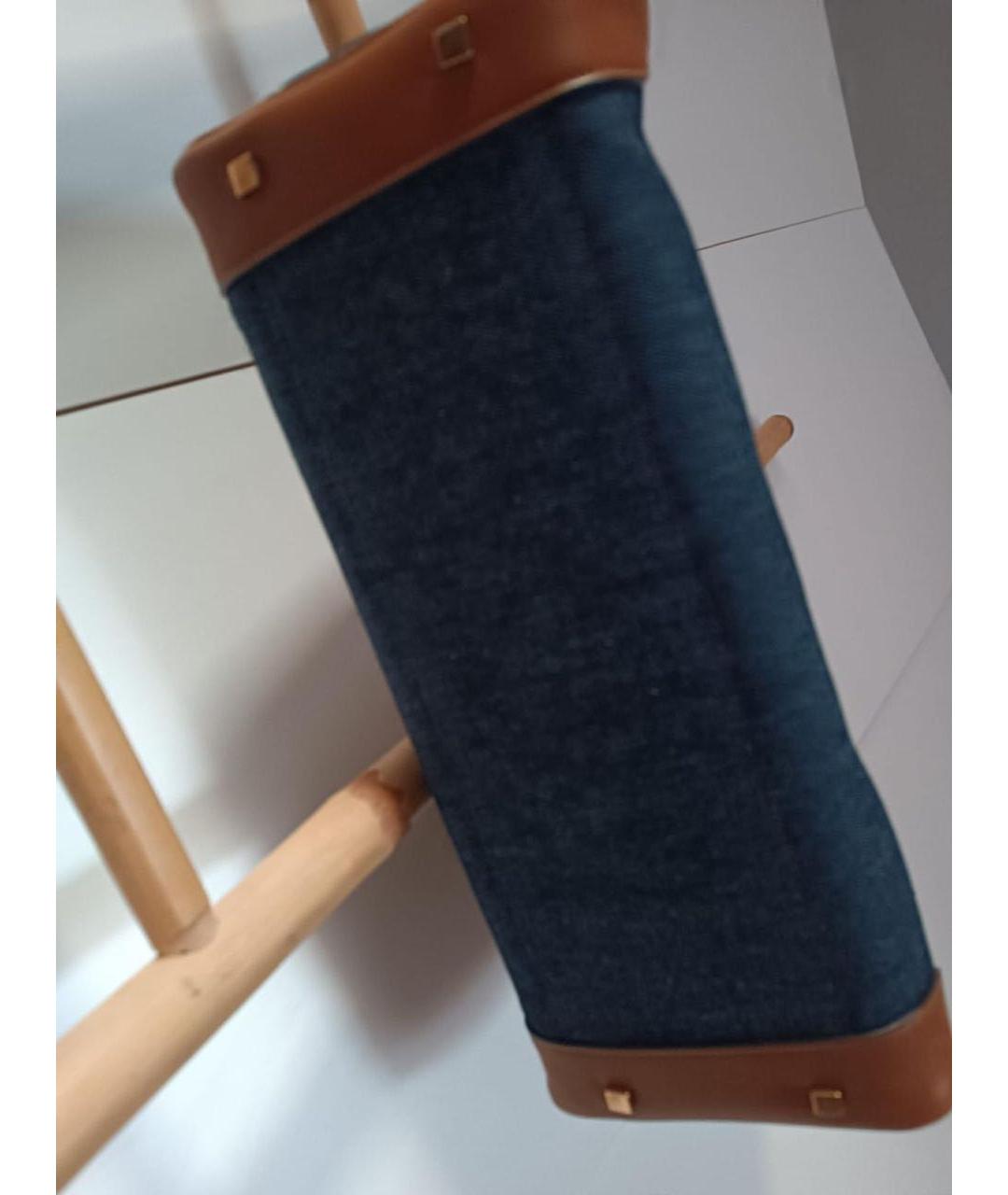 SAINT LAURENT Темно-синяя деним сумка тоут, фото 8