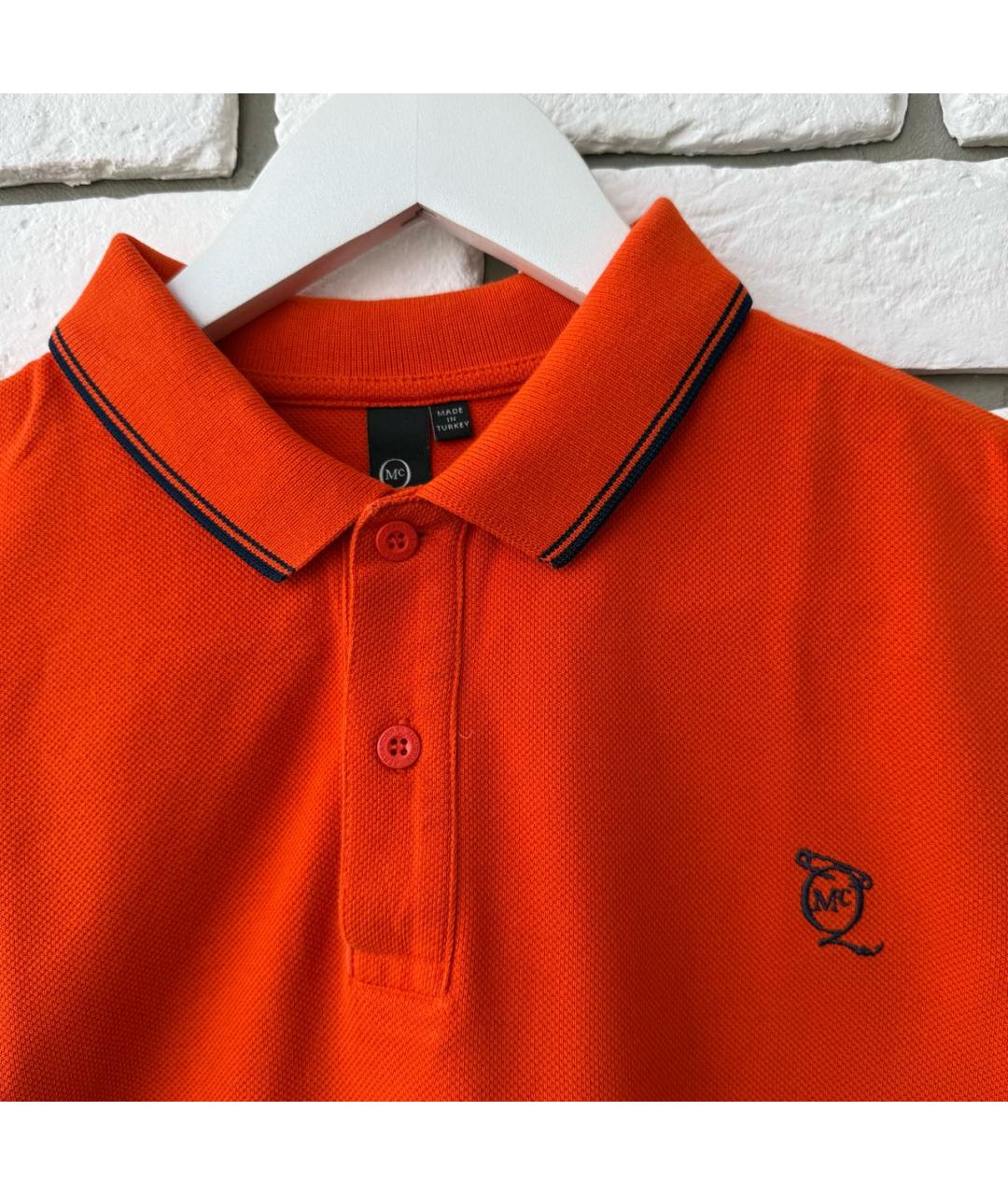 MCQ ALEXANDER MCQUEEN Оранжевое хлопковое поло с коротким рукавом, фото 2