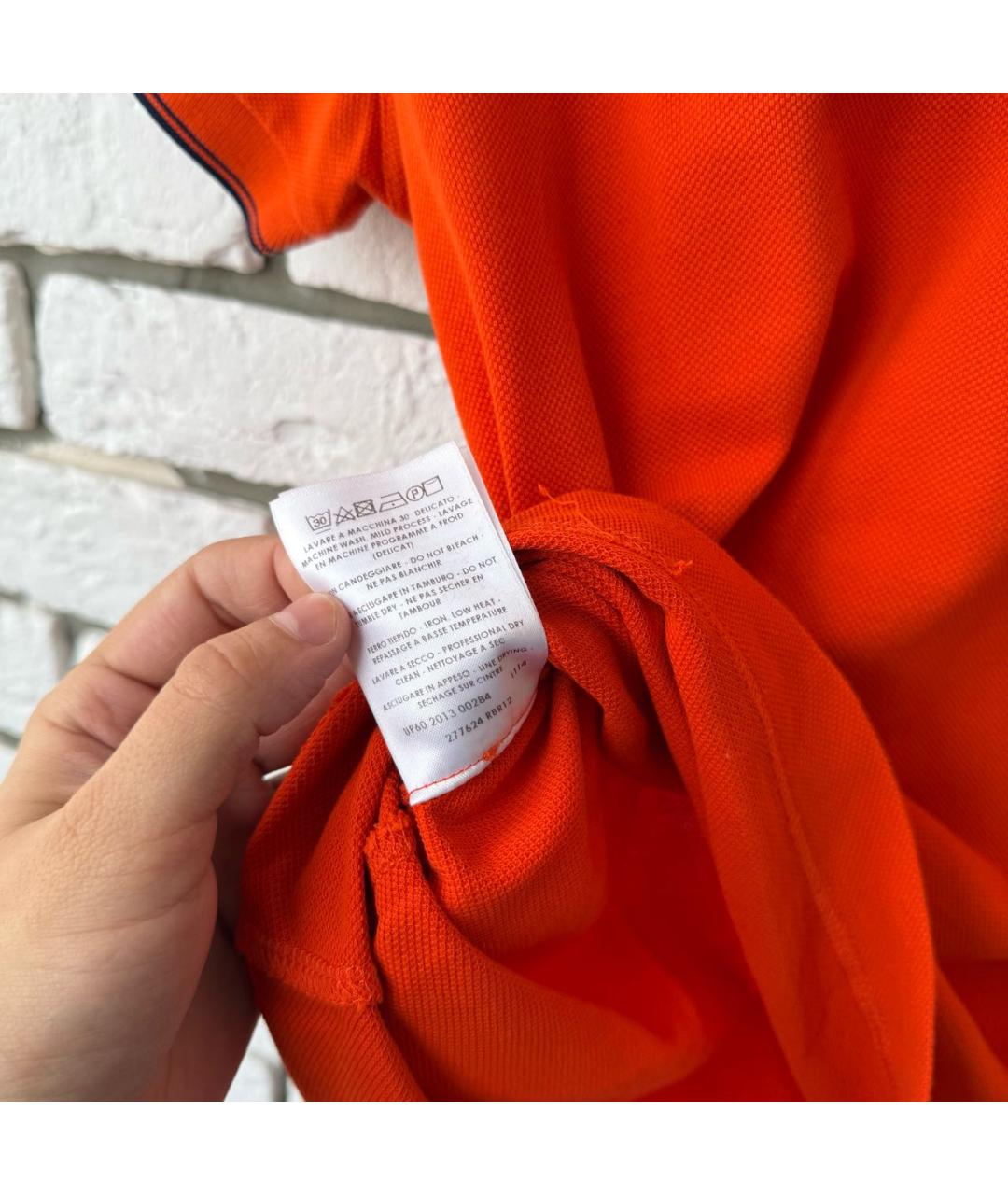 MCQ ALEXANDER MCQUEEN Оранжевое хлопковое поло с коротким рукавом, фото 7