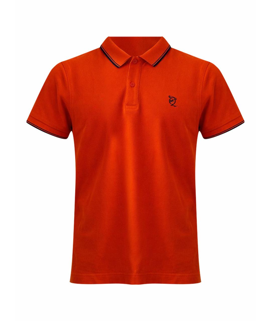 MCQ ALEXANDER MCQUEEN Оранжевое хлопковое поло с коротким рукавом, фото 1