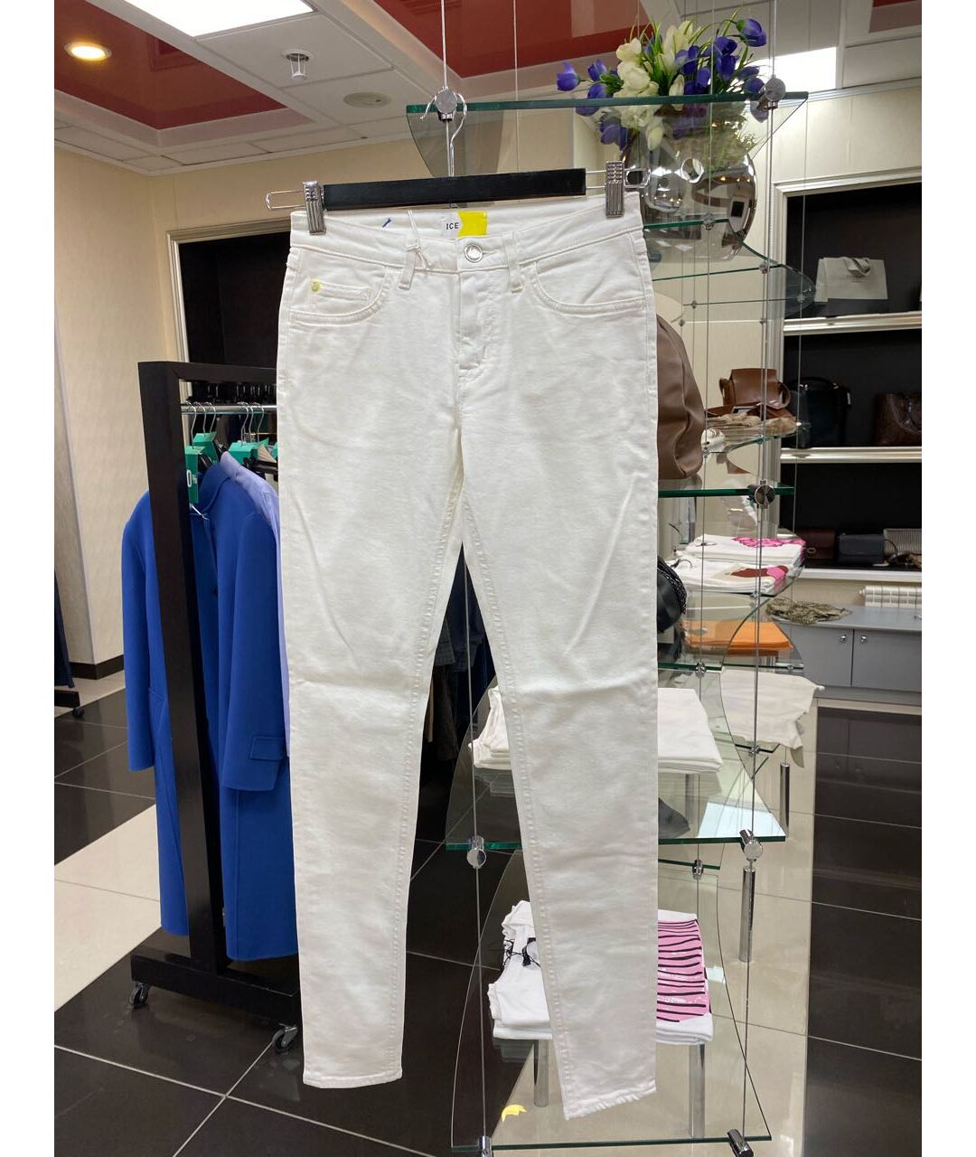 ICE PLAY Белые хлопковые джинсы слим, фото 3