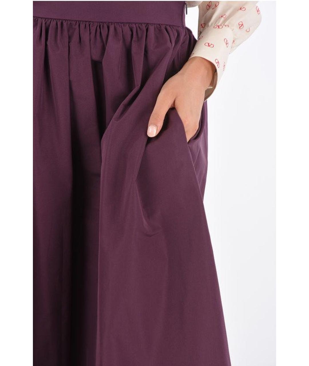 VALENTINO Фиолетовая хлопковая юбка макси, фото 4