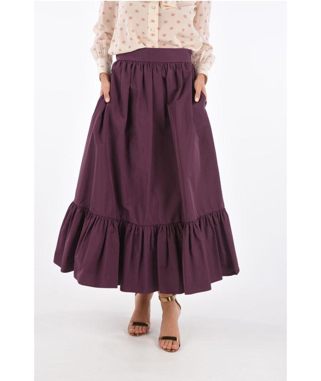 VALENTINO Фиолетовая хлопковая юбка макси, фото 3