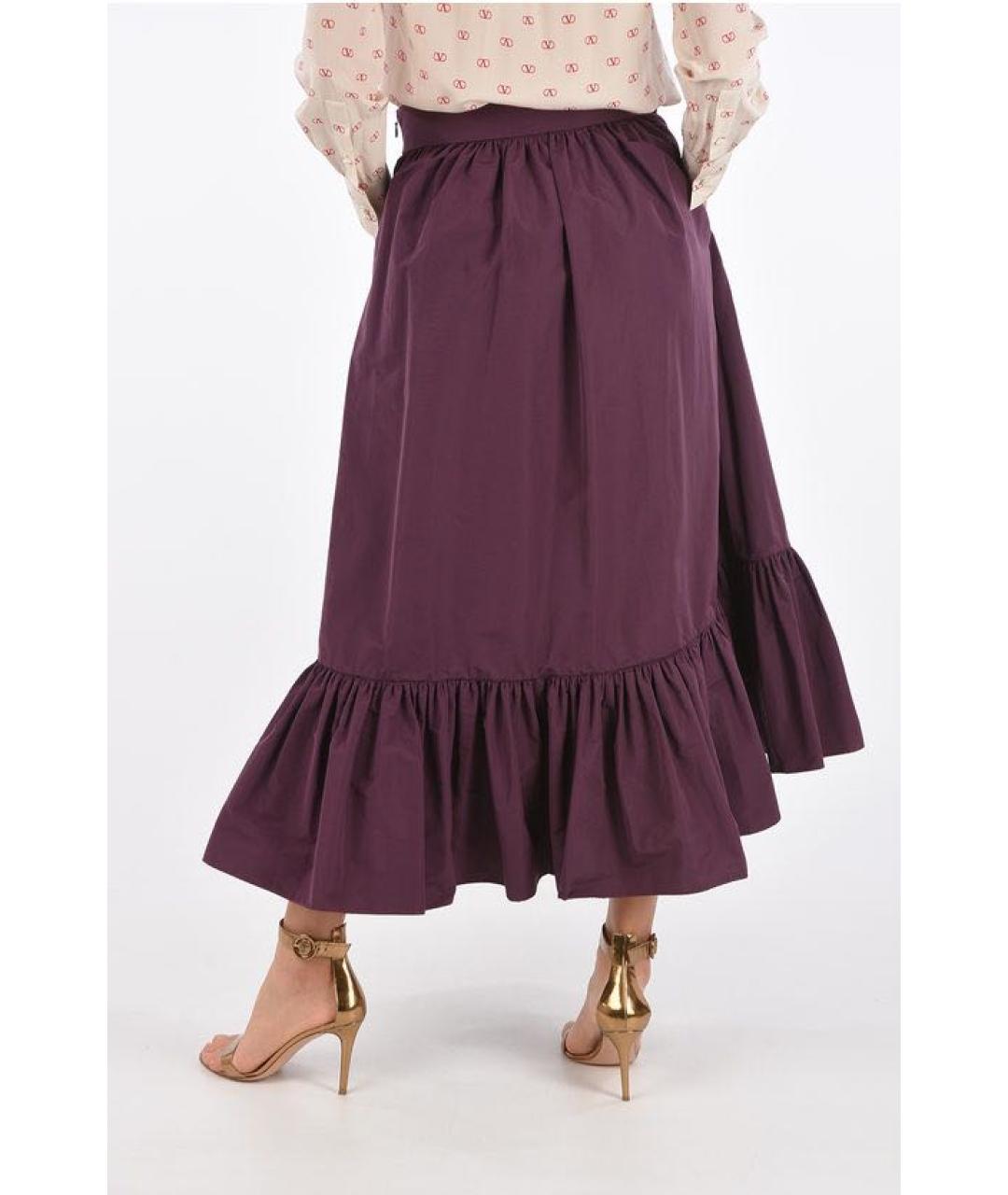VALENTINO Фиолетовая хлопковая юбка макси, фото 2