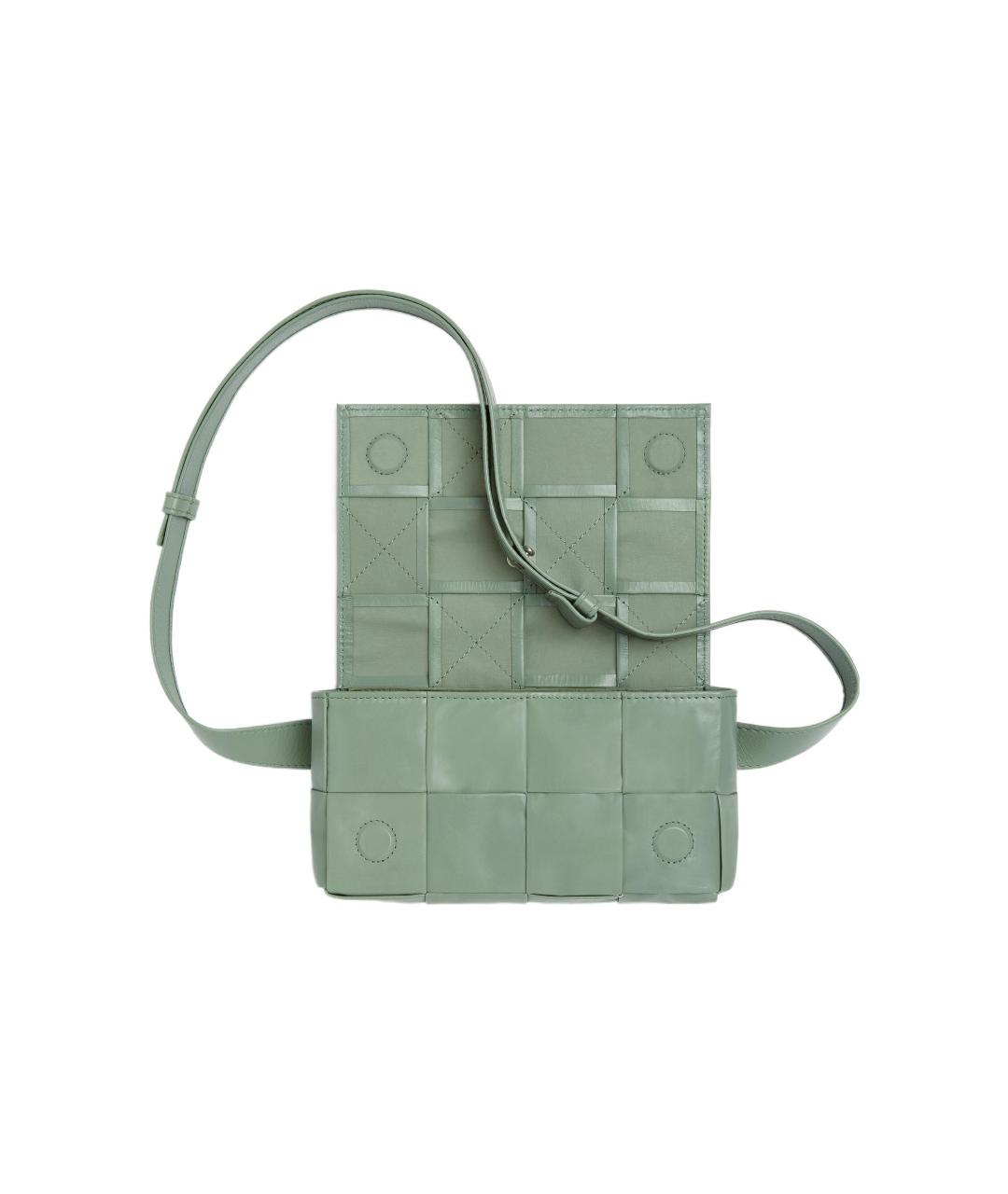BOTTEGA VENETA Зеленая кожаная сумка на плечо, фото 3