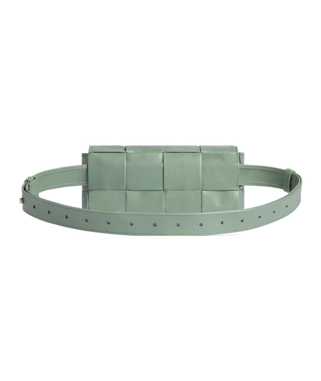 BOTTEGA VENETA Зеленая кожаная сумка на плечо, фото 4