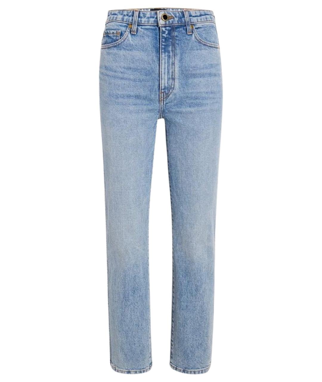 KHAITE Голубые хлопковые прямые джинсы, фото 1