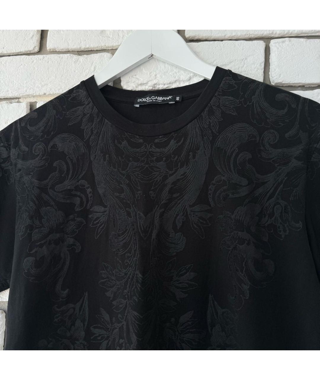 DOLCE&GABBANA Черная хлопковая футболка, фото 3