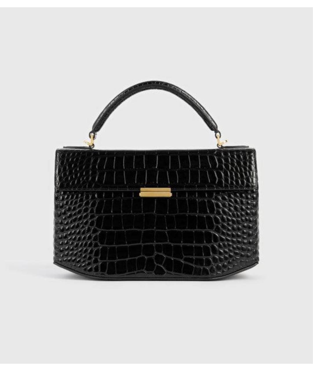 TOTEME Черная сумка с короткими ручками из лакированной кожи, фото 1