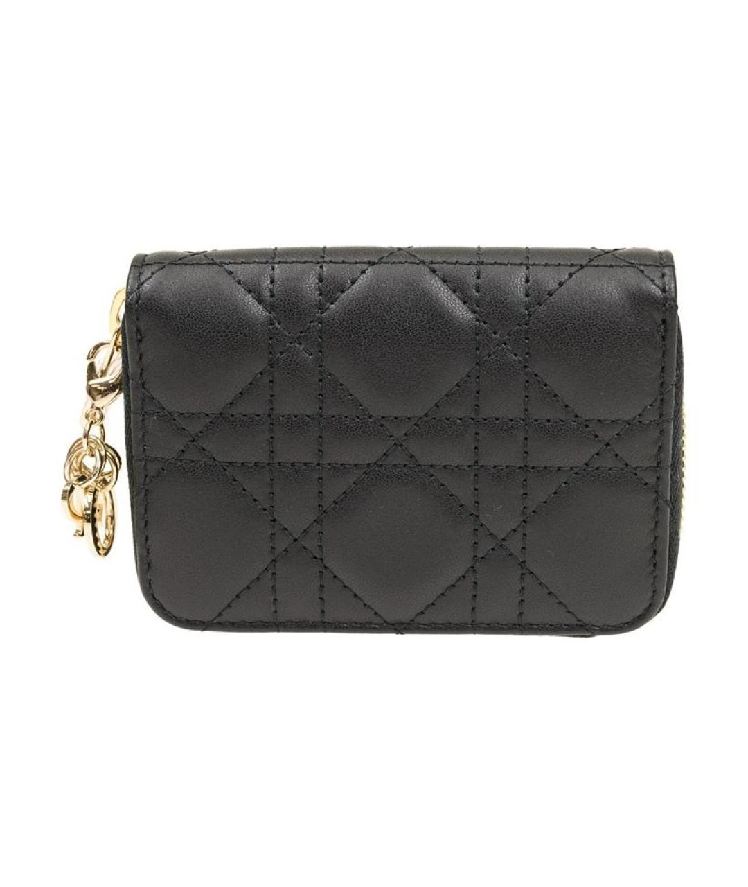 CHRISTIAN DIOR Черный кожаный кошелек, фото 1