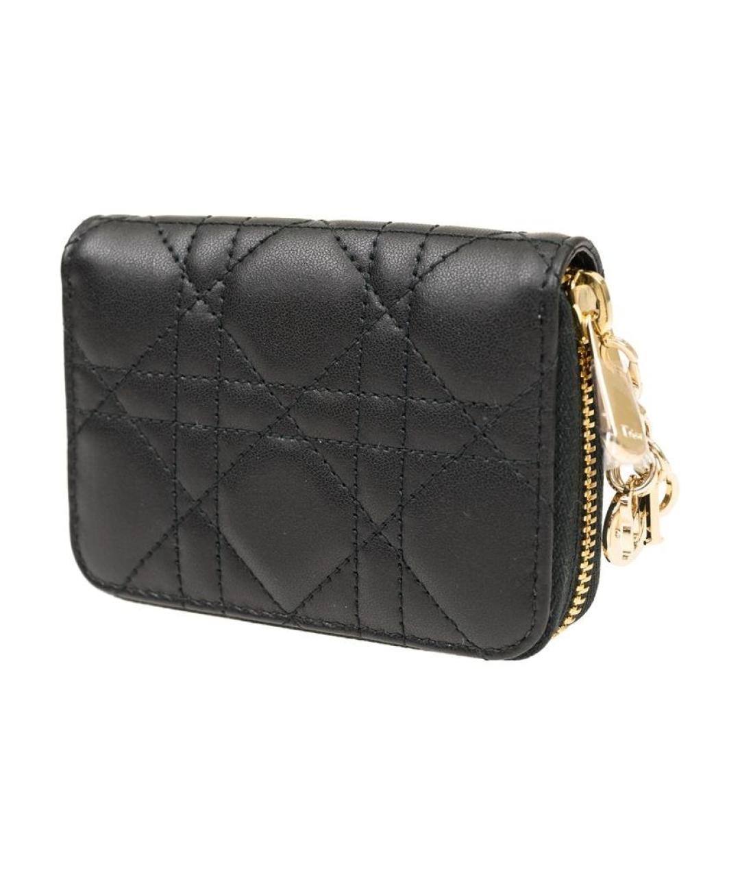 CHRISTIAN DIOR Черный кожаный кошелек, фото 2