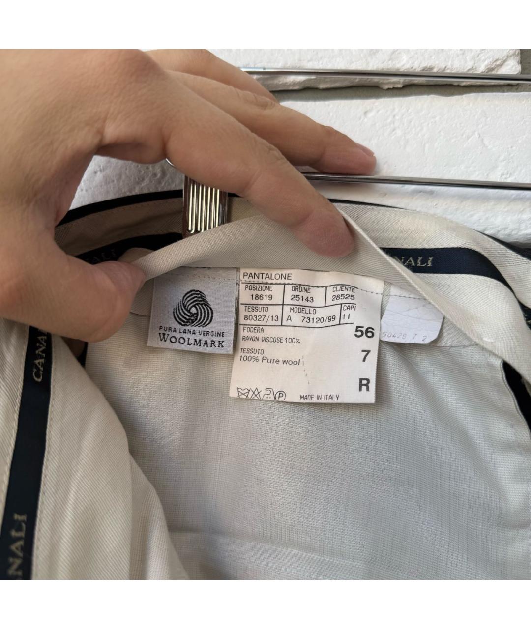 CANALI Черные шерстяные классические брюки, фото 5