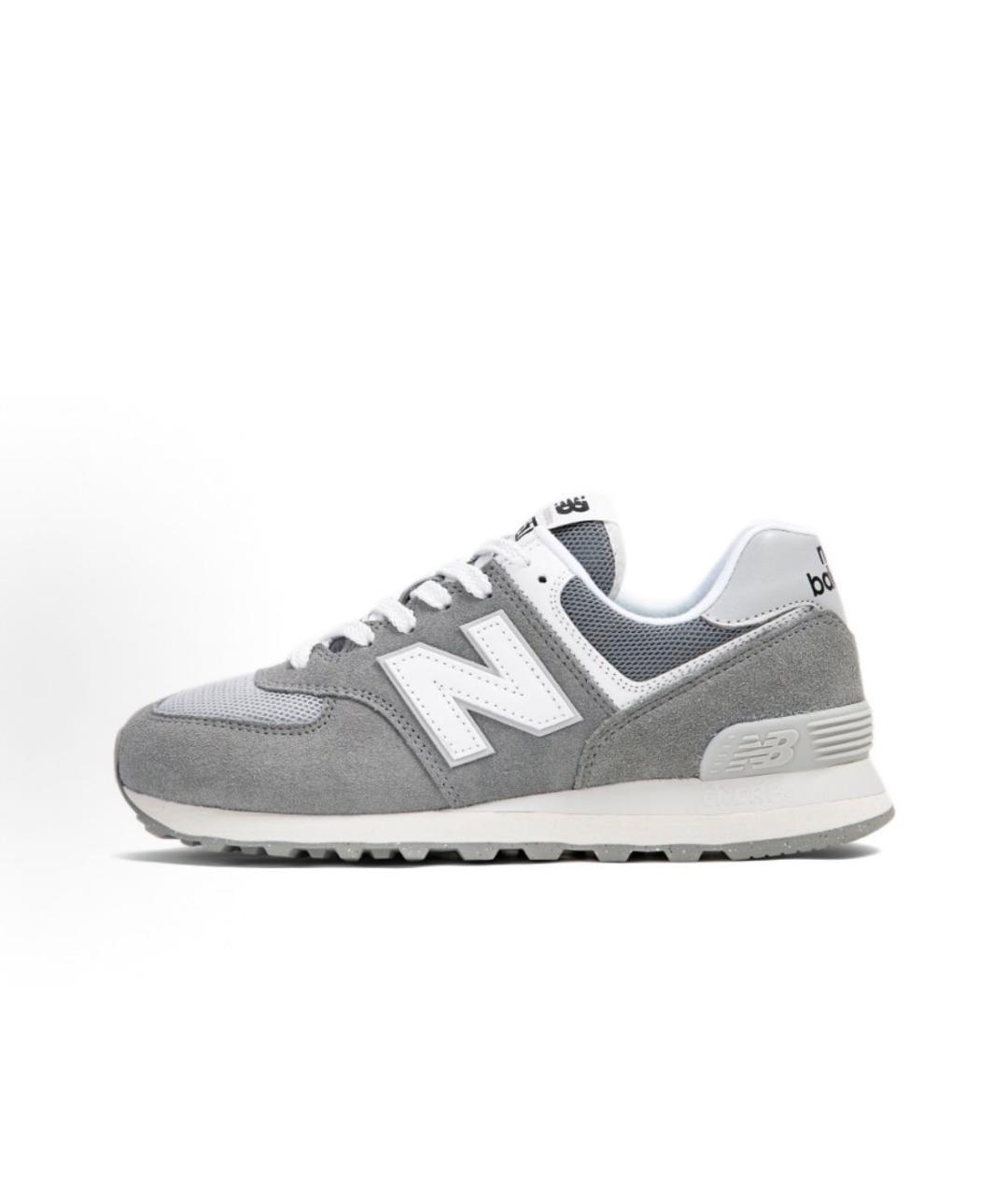 NEW BALANCE Серые замшевые низкие кроссовки / кеды, фото 3