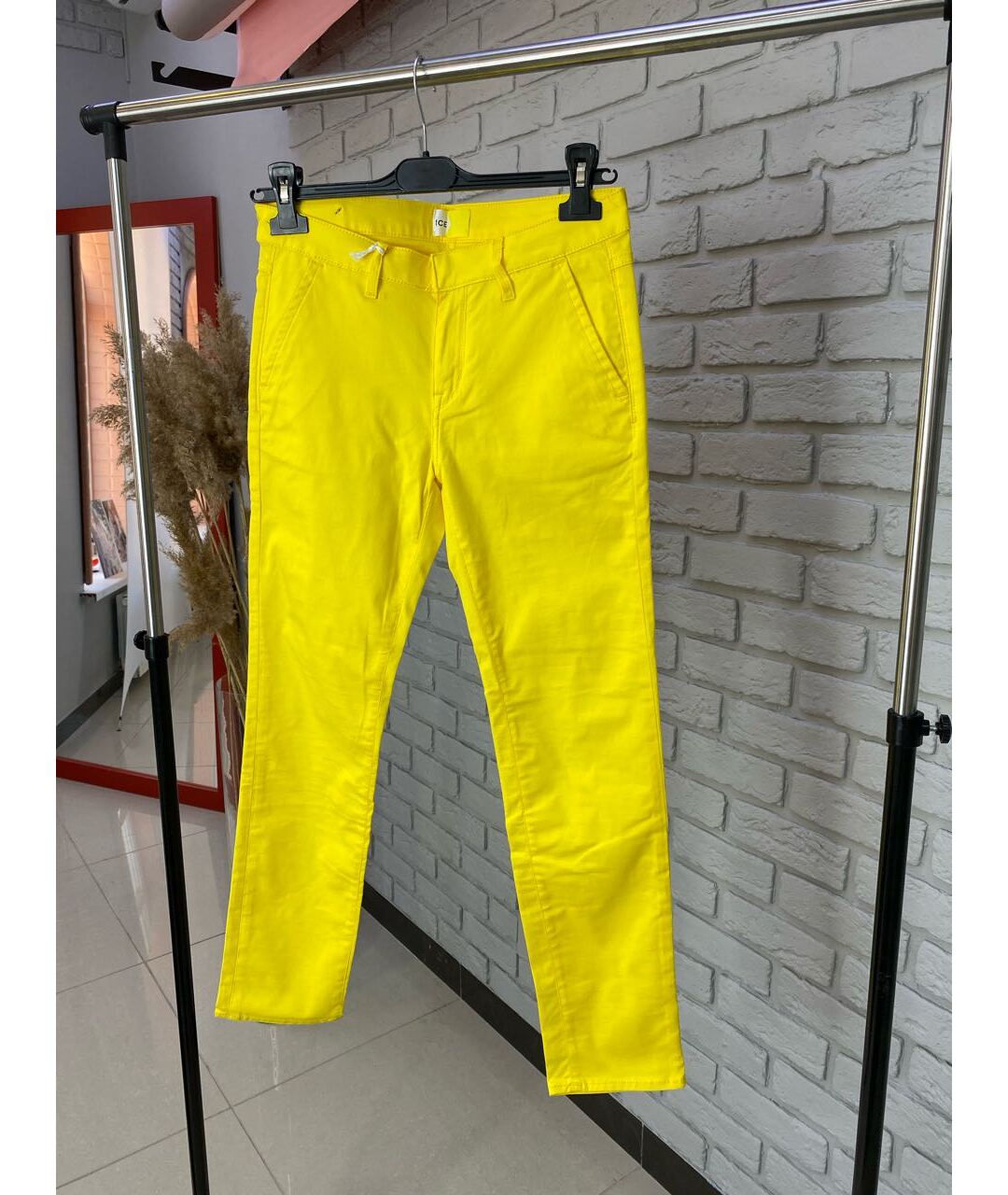 ICE PLAY Желтые хлопковые джинсы слим, фото 5