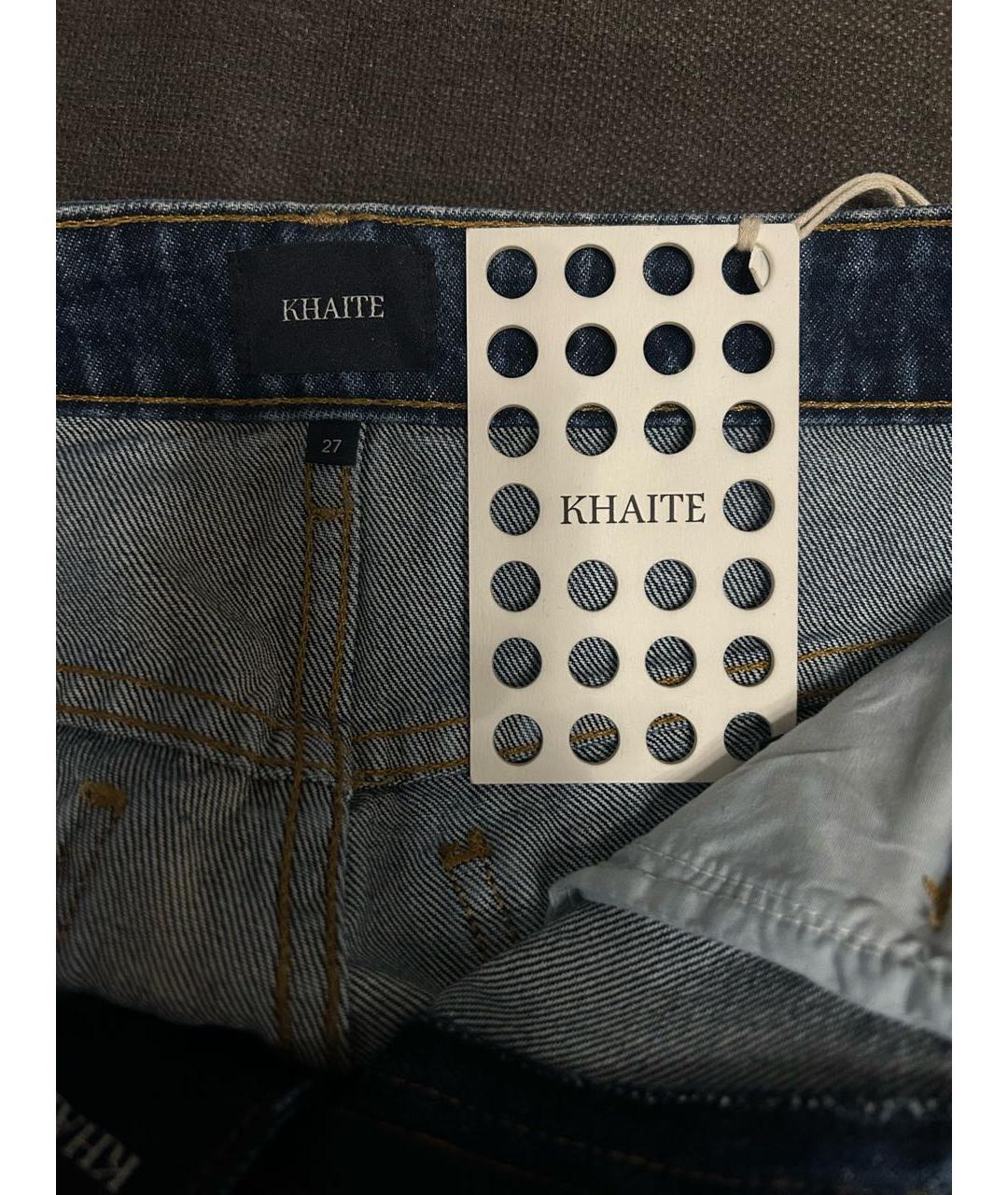 KHAITE Голубые хлопковые прямые джинсы, фото 2
