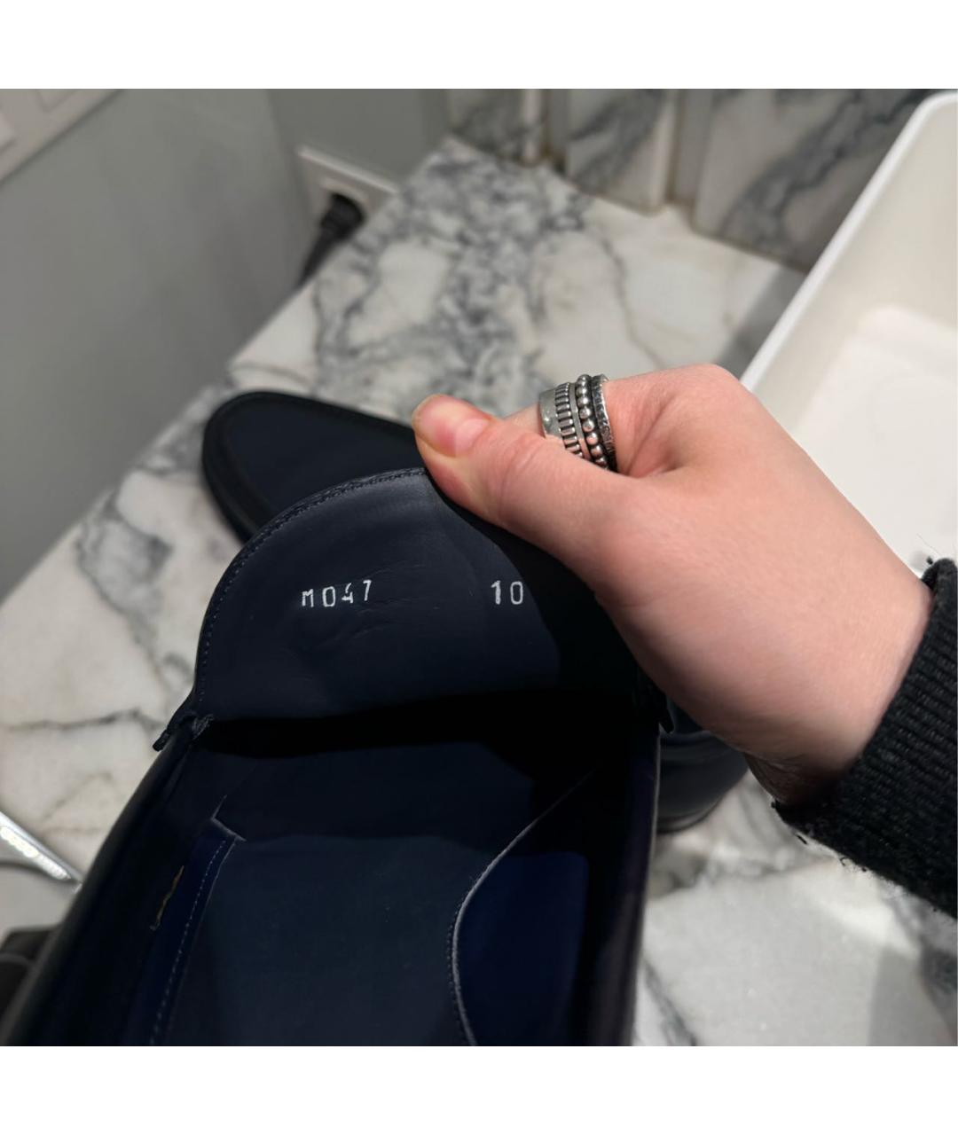 ZILLI Темно-синие кожаные лоферы, фото 5