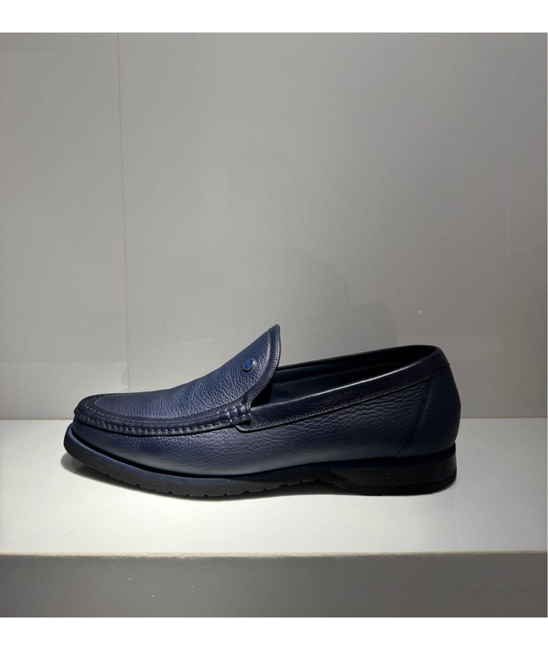 ZILLI Темно-синие кожаные лоферы, фото 7