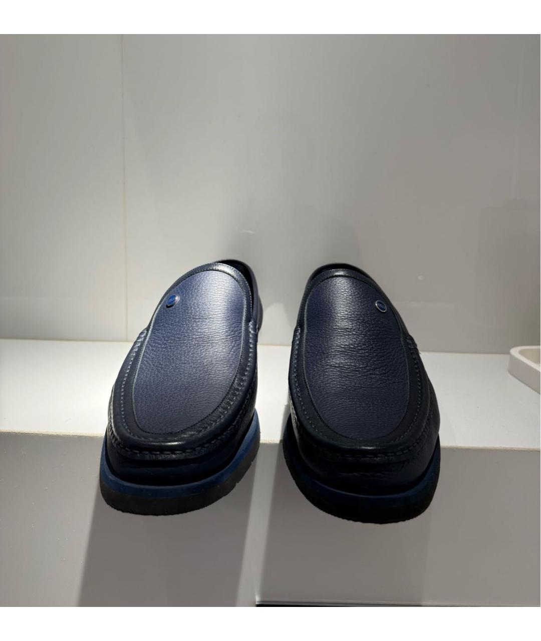ZILLI Темно-синие кожаные лоферы, фото 2