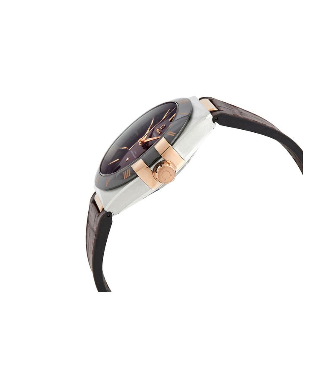 OMEGA Коричневые кожаные часы, фото 5