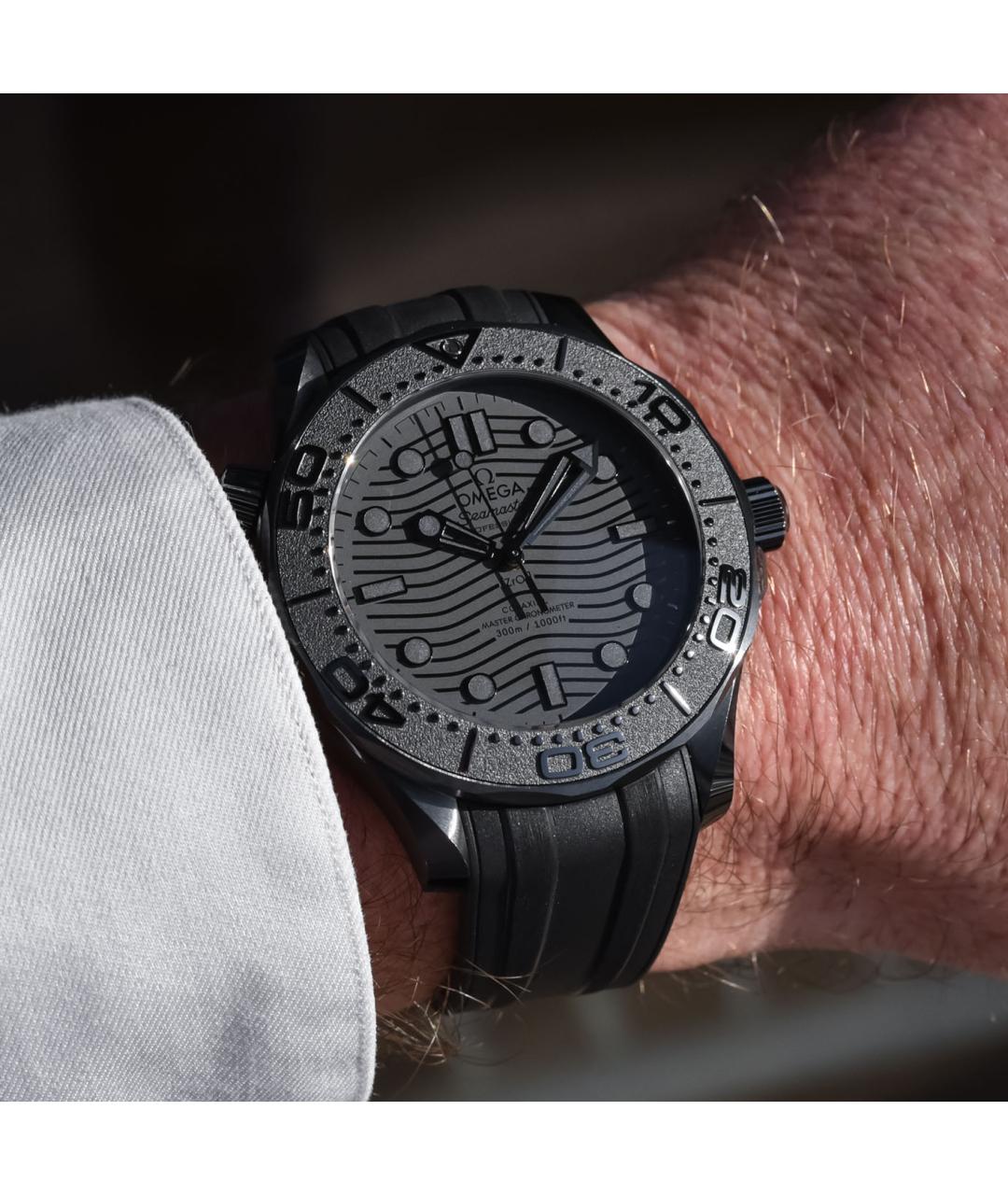 OMEGA Черные керамические часы, фото 2