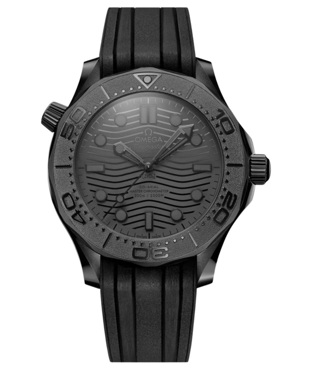 OMEGA Черные керамические часы, фото 1