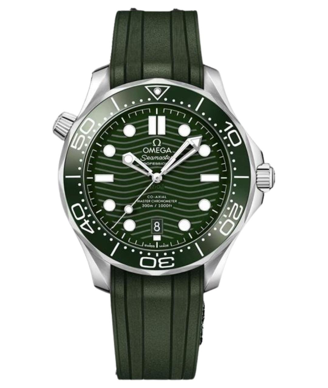 OMEGA Зеленые металлические часы, фото 1