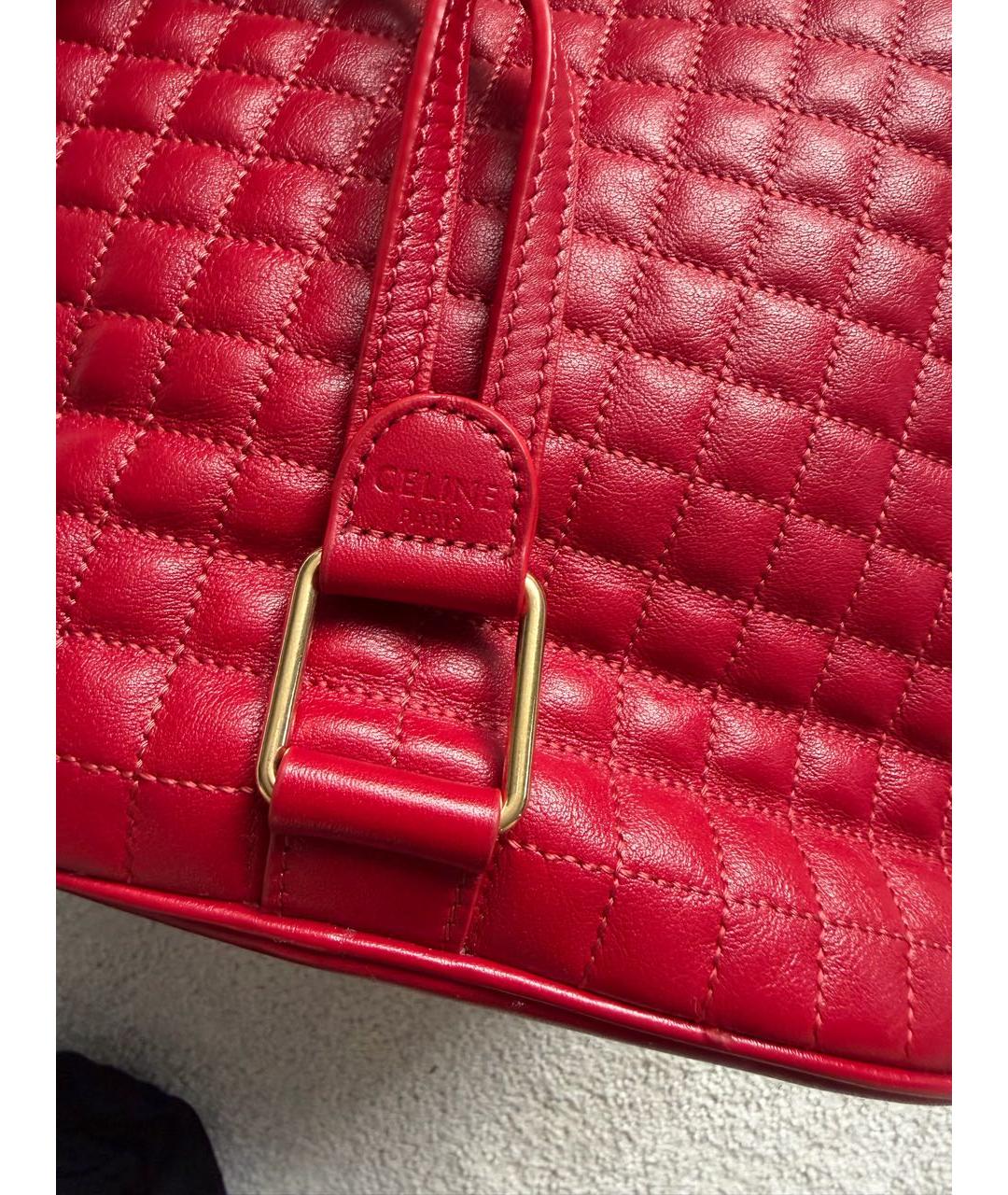 CELINE Красный кожаный рюкзак, фото 5