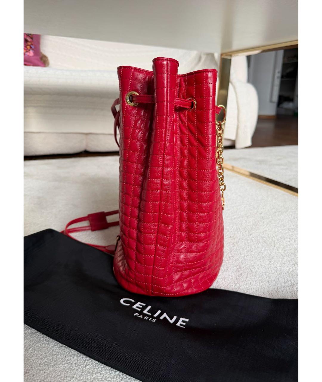 CELINE Красный кожаный рюкзак, фото 2