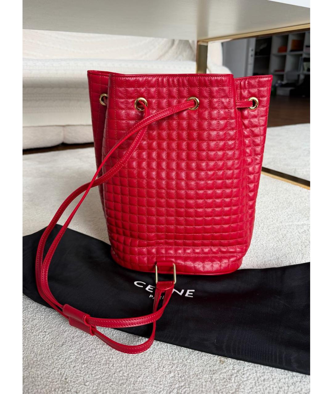 CELINE Красный кожаный рюкзак, фото 3