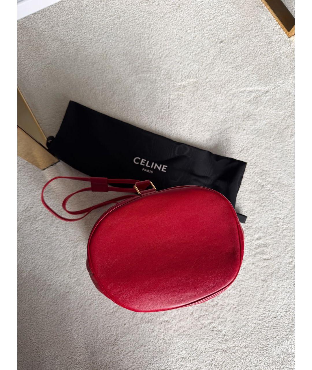 CELINE Красный кожаный рюкзак, фото 6