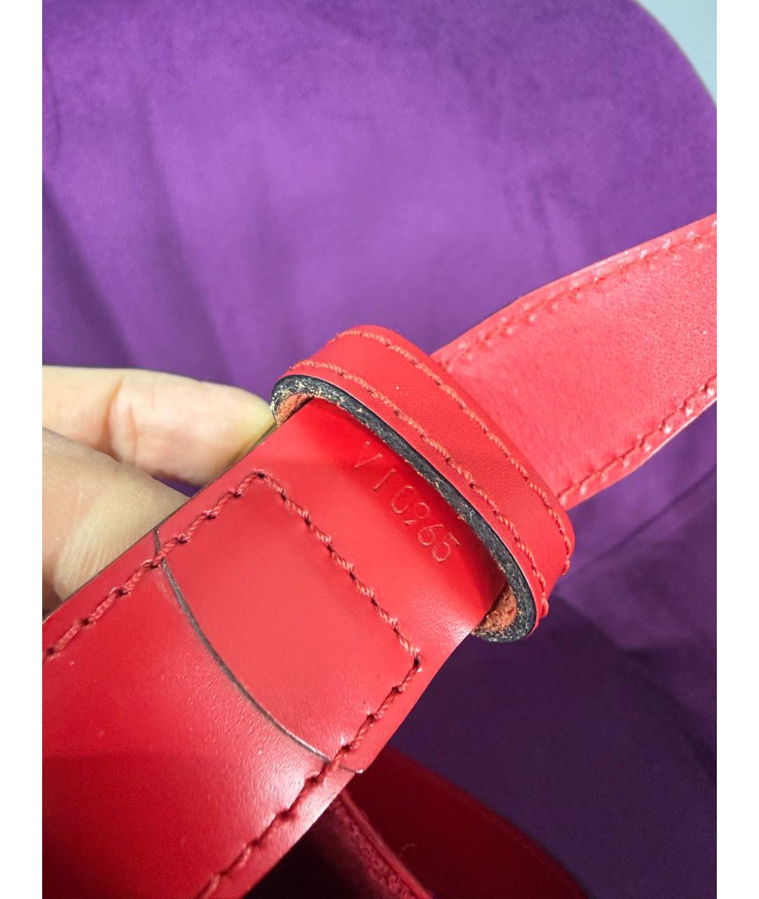 LOUIS VUITTON Красная кожаная сумка через плечо, фото 4