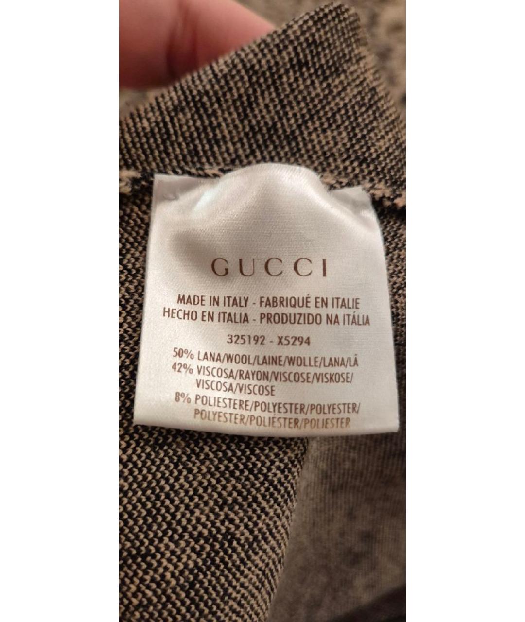 GUCCI Мульти шерстяное повседневное платье, фото 3