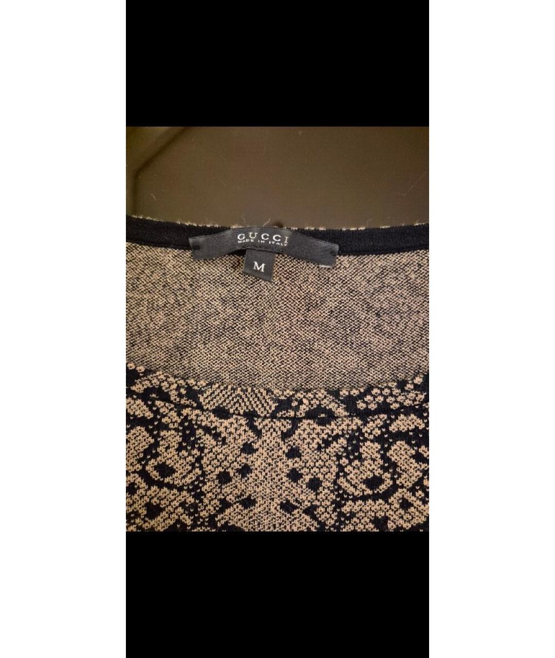 GUCCI Мульти шерстяное повседневное платье, фото 5