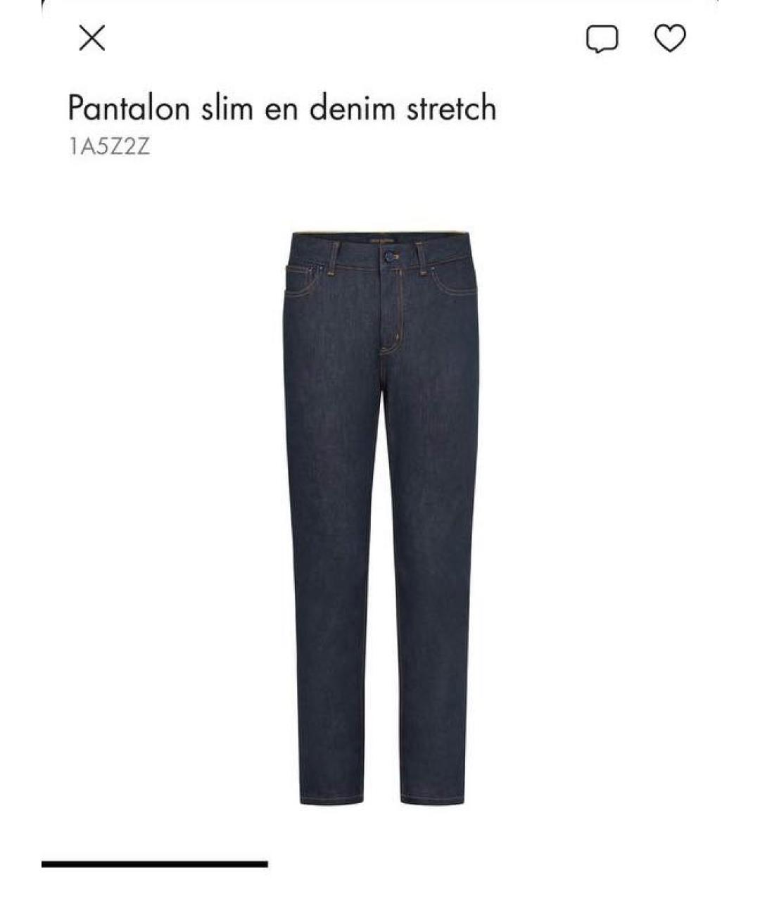 LOUIS VUITTON Темно-синие хлопко-эластановые джинсы скинни, фото 7