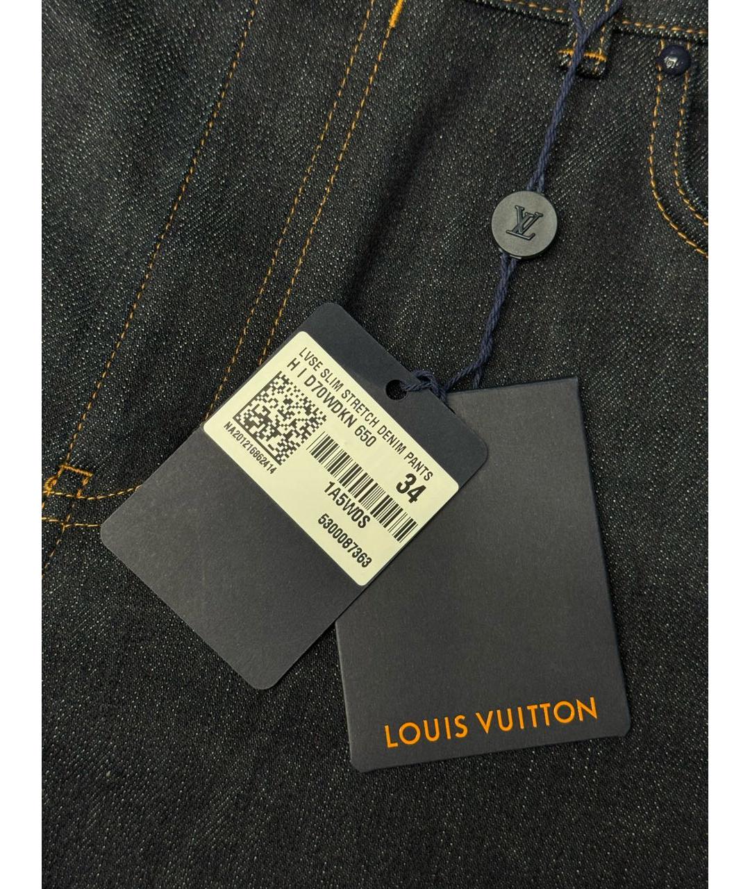 LOUIS VUITTON Темно-синие хлопко-эластановые джинсы скинни, фото 6