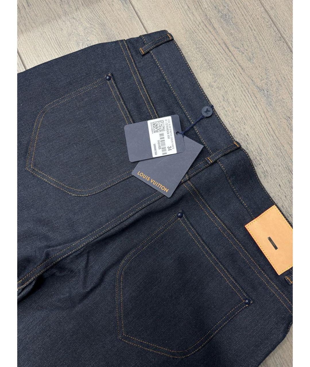 LOUIS VUITTON Темно-синие хлопко-эластановые джинсы скинни, фото 4