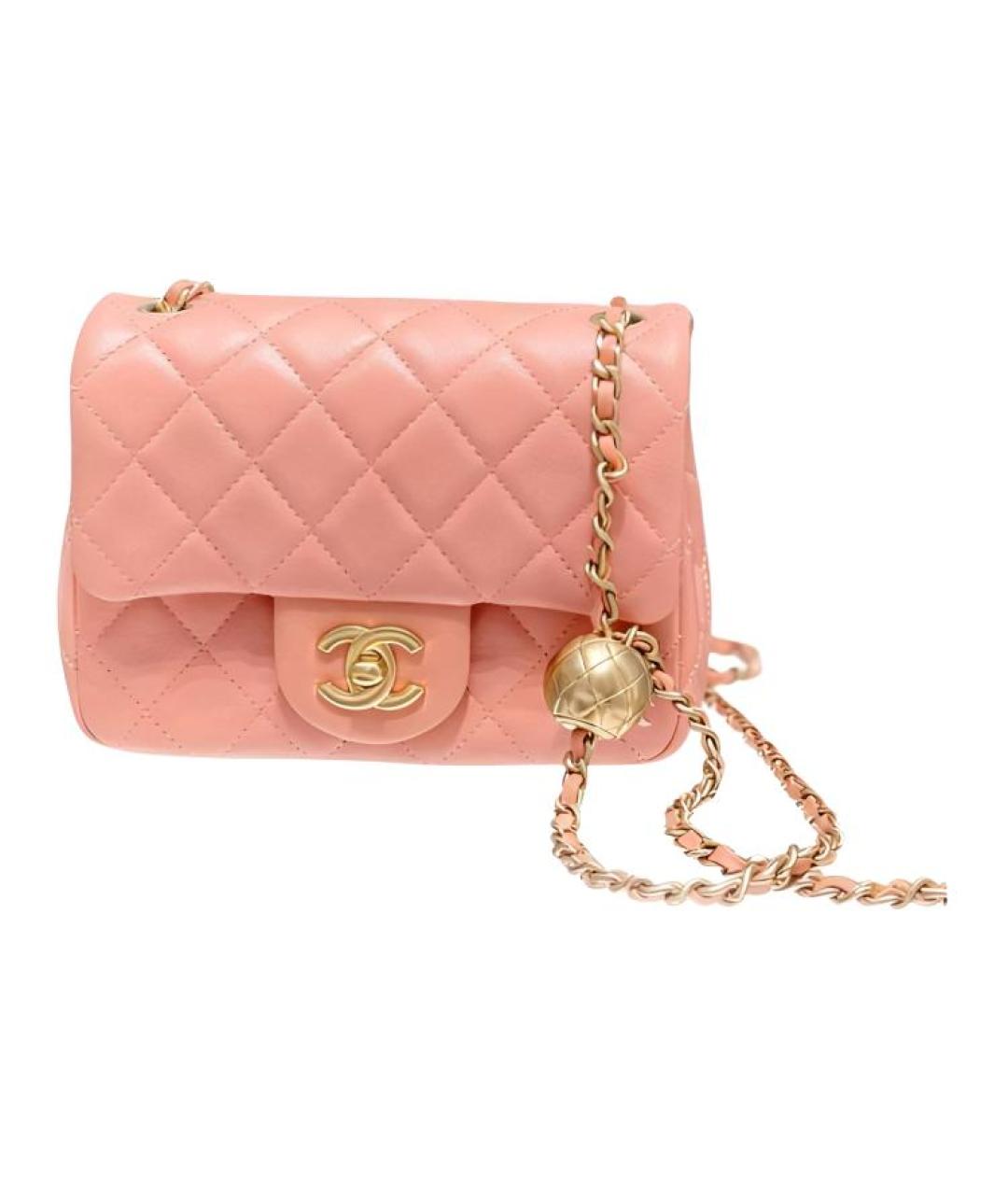 CHANEL Коралловая кожаная сумка через плечо, фото 2