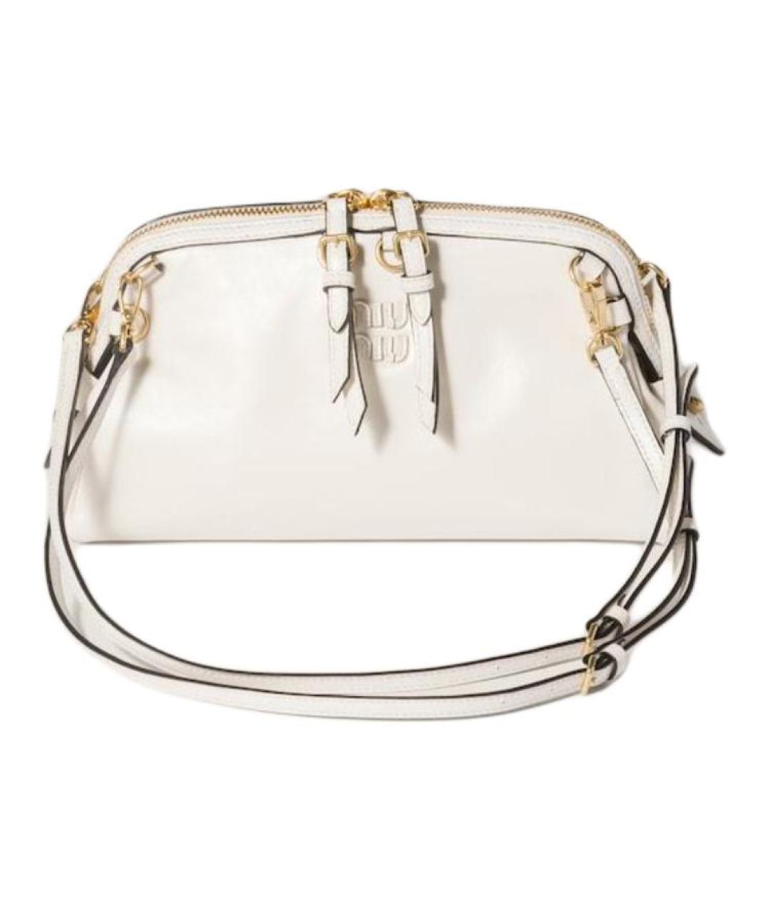 MIU MIU Белая кожаная сумка через плечо, фото 1